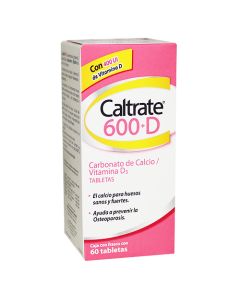 SUPLEMENTO DE CALCIO CALTRATE 600+D X 60 TABS