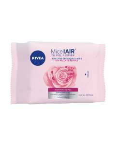 TOALLITAS DESMAQUILLANTES NIVEA ROSAS X 25 UN