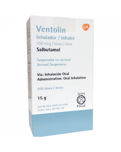 VENTOLIN INHALADOR 100 MCG