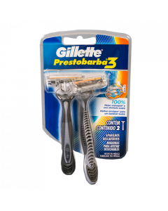 GILLETTE PRESTOBARBA 3 MAQUINA DESECHABLE BLISTER 2 HOMBRE