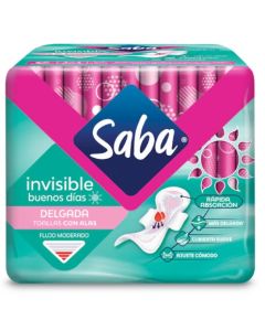 SABA INVISIBLE CON ALAS TOALLAS FEMENINAS