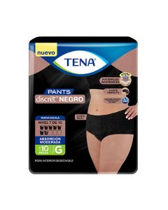 TENA PANTS DISCR NEGRO G 10 UN