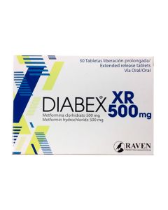 DIABEX XR 500 MG X 30 TABLETAS