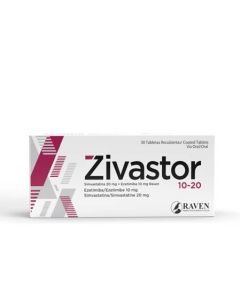 ZIVASTOR 10MG/20MG X 30 TABS