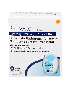 RELVAR ELLIPTA INHALADOR 100MCG/25MCG 