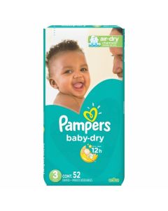 PAMPERS BABY DRY MEGA #3 52UN /2